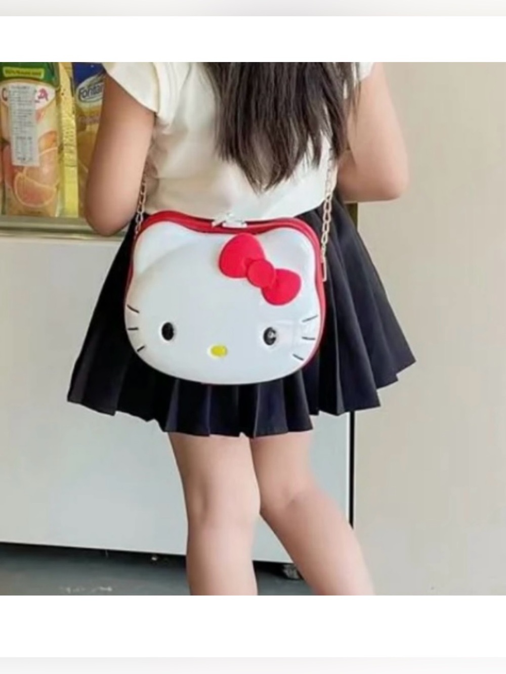 White & Red Hello Kitty Crossbody Bag